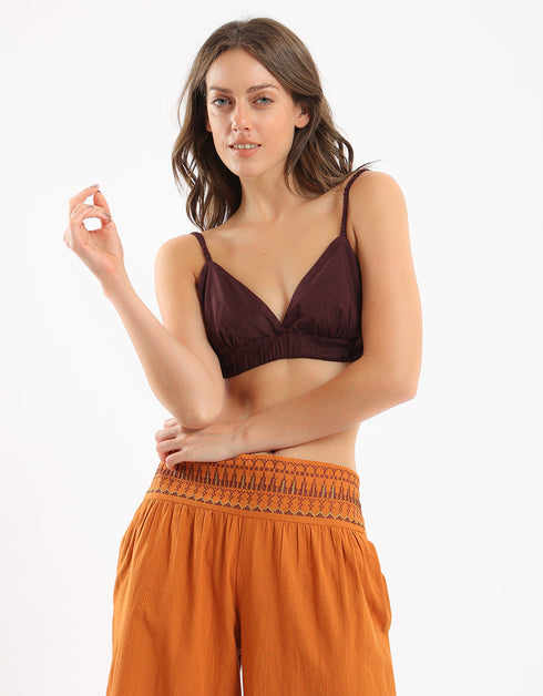 Cotton bralette with elastic straps